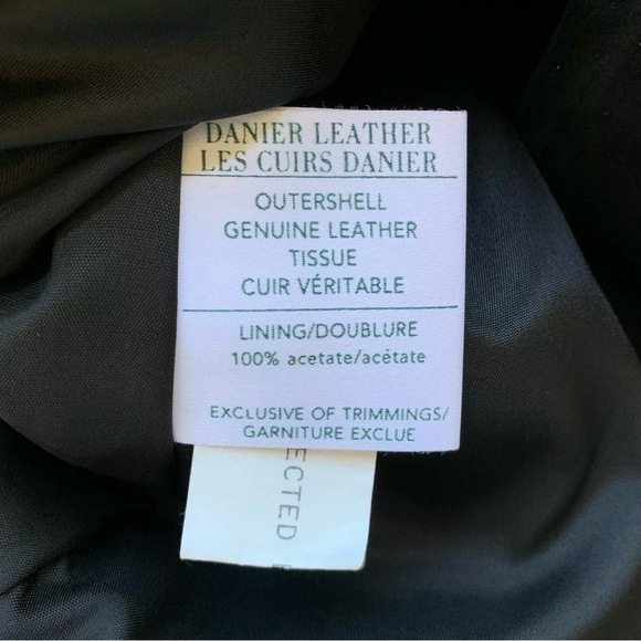 Danier Canada Genuine Suede Leather Pocketed Zip Coat Jacket Black Size M - Picture 6 of 7